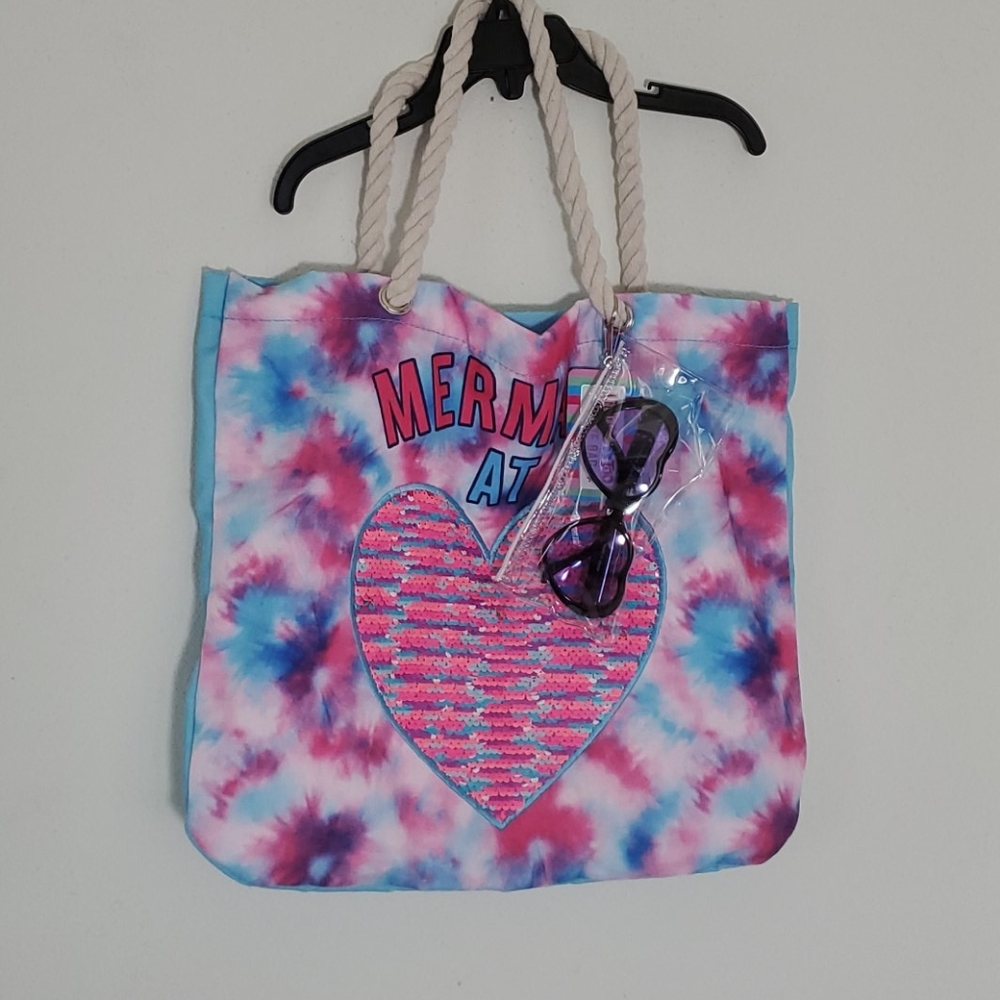 Limited Too Tote Bag & Heart Sunglasses Mermaid at heart